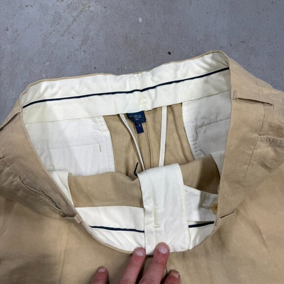 Vintage Polo Ralph Lauren Linen Silk Trousers Beige Pants 36x30 - Picture 4 of 11